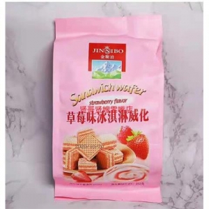 rbs44689f.jpg 44689 5060600925351 JINSIBO MINI WAFER STRAWBERRY ICE CREAM FLAVOR 186G